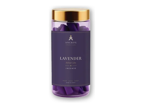 Lavender Herbal Calm dhoop cones jar by Ancrox