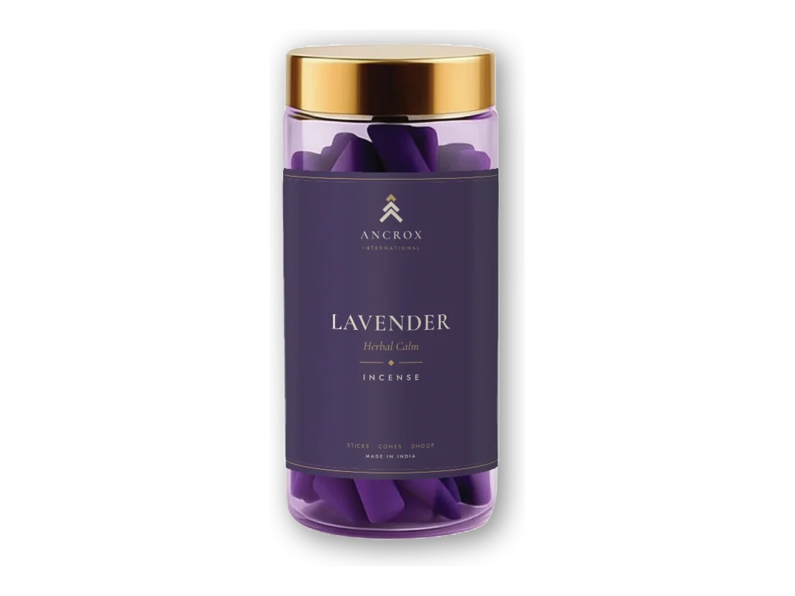 Lavender Herbal Calm incense jar by Ancrox